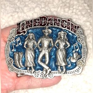 Vtg Line Dancin' Country Western Music Belt Buckle From Gap 1994 GREAT USA